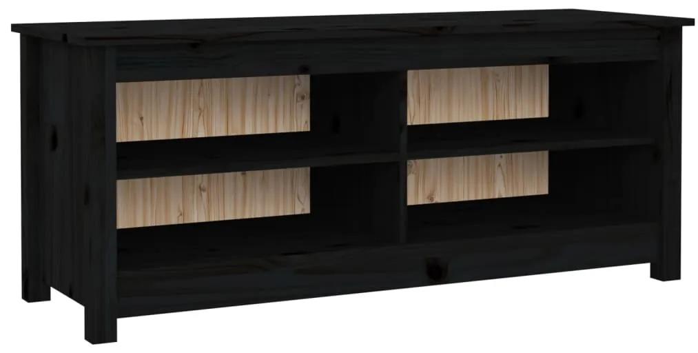 Banca pentru pantofi, negru, 110x38x45,5 cm, lemn masiv de pin 1, Negru, 110 x 38 x 45.5 cm