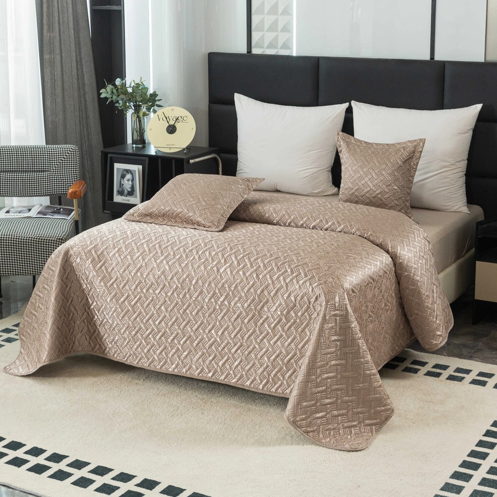 Cuvertura de pat cu model bej WICKER Dimensiuni: 170 x 210 cm