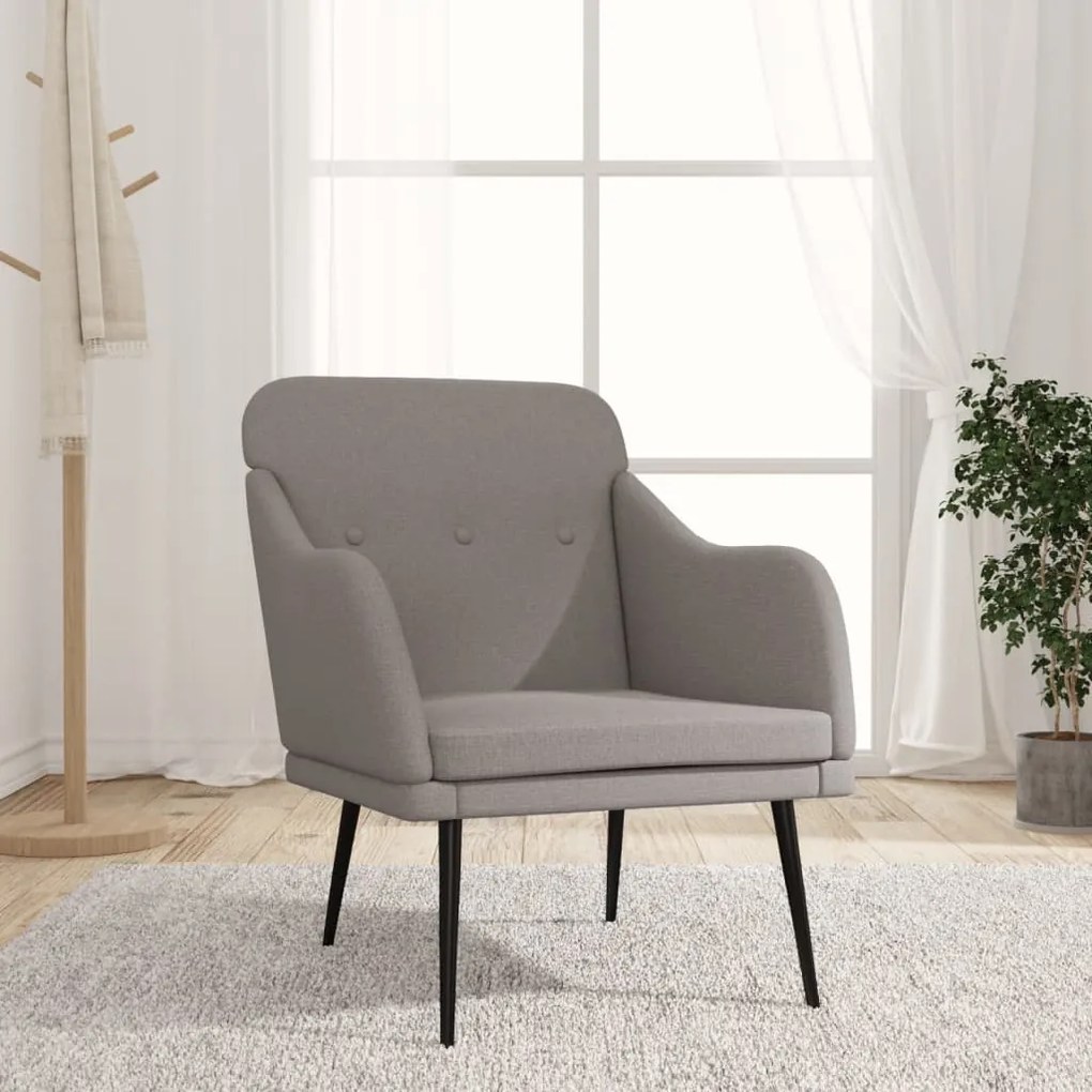 351479 vidaXL Fotoliu, gri taupe, 63x76x80 cm, textil