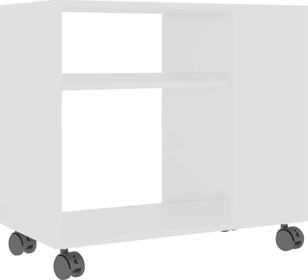 vidaXL Masă laterală, alb, 70x35x55 cm, lemn compozit