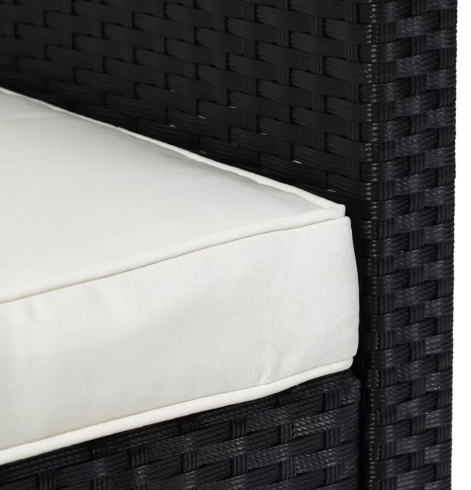 Deuba Set rattan Sedan + fotoliu + 2x taburet - negru