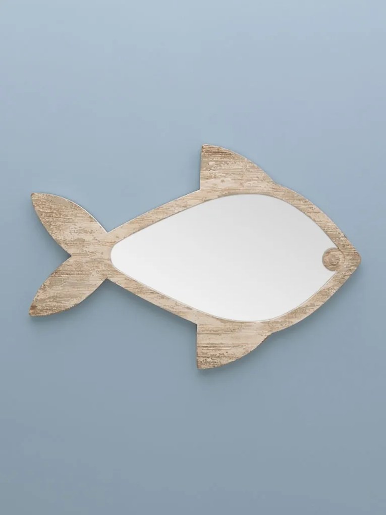 Oglinda de perete, din lemn, forma de peste, Fish