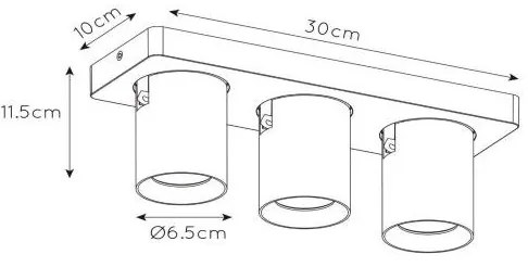 Spot LED dimabil NIGEL 3xGU10/5W/230V negru Lucide 09929/15/30