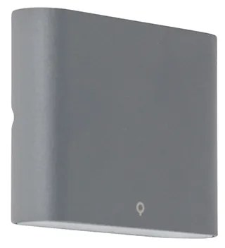 Aplică antracit 11,5 cm cu LED inclus IP65 - Batt