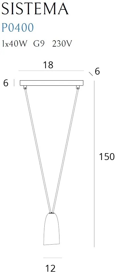 Lustra, Pendul suspendat SISTEMA I P0400 MX
