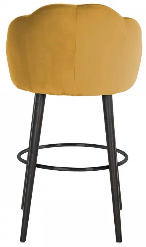 Scaun de bar tapitat Tulip galben