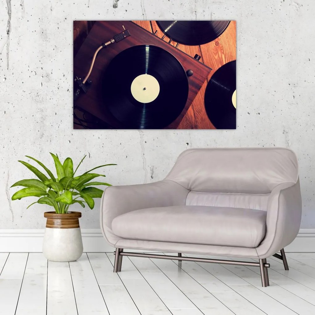 Tablou - Discuri de gramafon (90x60 cm)