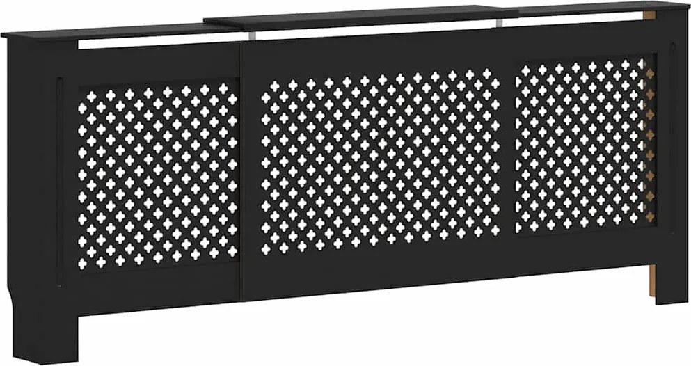 vidaXL Mască pentru calorifer, negru, 205 cm, MDF