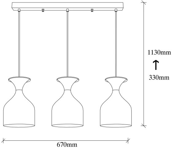Lustră pe cablu SIVANI 3xE27/40W/230V alb/cupru