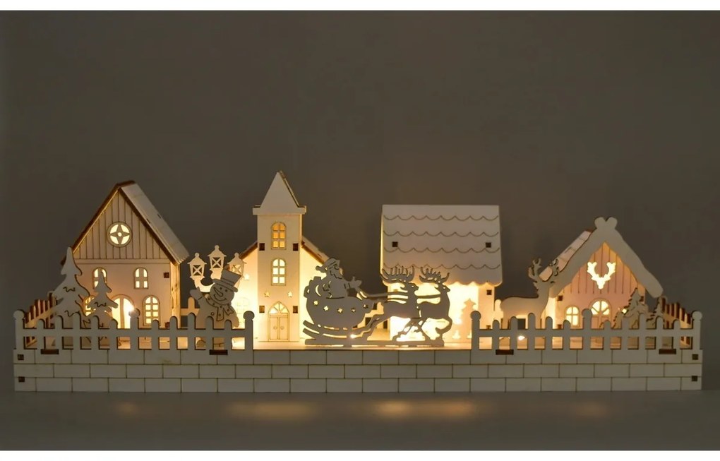 Decor iluminat de Crăciun Snow Village , 40 x 13 x8 cm, LED