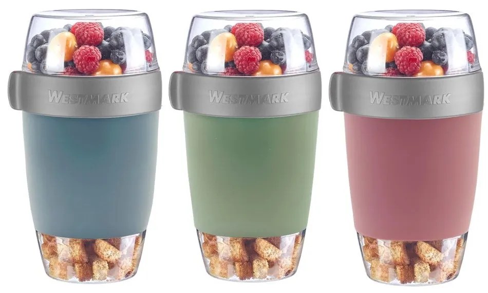 Recipient pentru alimente Westmark din trei piese,1150 ml, albastru