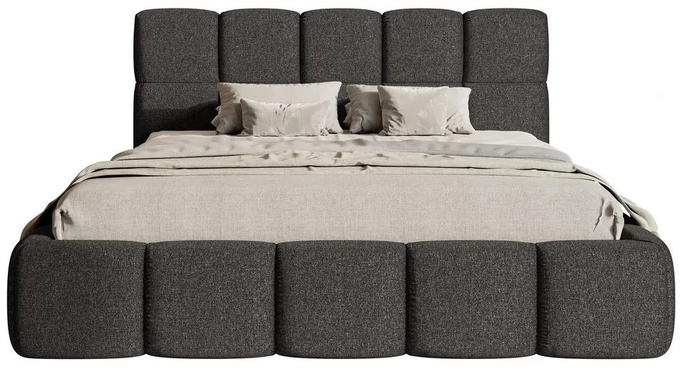Pat matrimonial 140 cm Cirsten 140 (cu somieră) (cu sp. depozitare) (grafit). 1099538