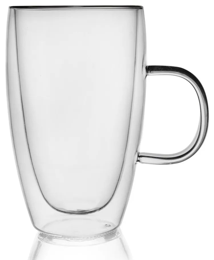 Orion Cană de sticlă cu pereți dubli, 430 ml, L