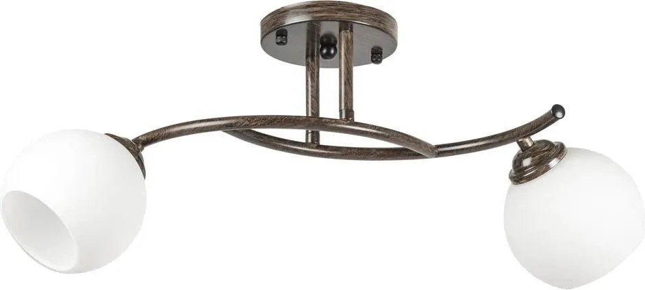 Lustra Ramona Wenge 56x21cm 2x60W E27, Corp Iluminat Modern din Metal si Sticla pentru Sufragerie sau Dormitor, Design Elegant cu Dubla Lumina