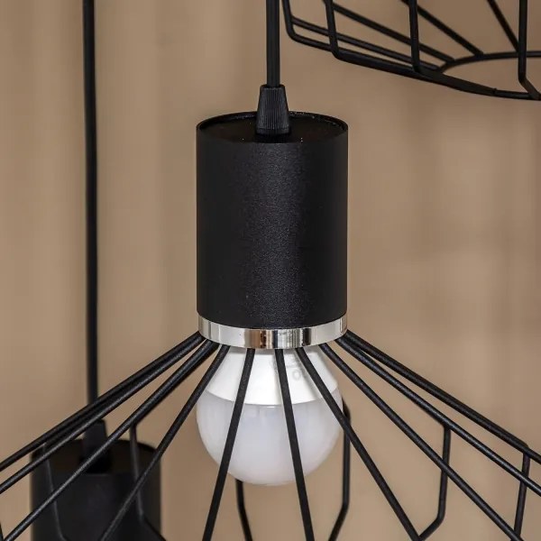 Lustră pe cablu SOLANO 3xE27/15W/230V negru/crom lucios