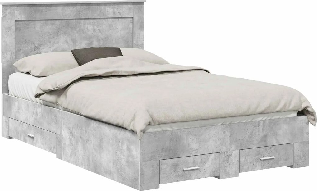 vidaXL Cadru de pat cu sertar cu headboard cu depozitare Lemn compozit