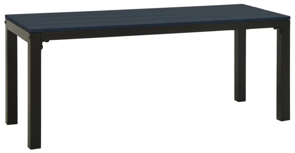 317141 vidaXL Bancă de grădină, negru, 110 cm, oțel și WPC