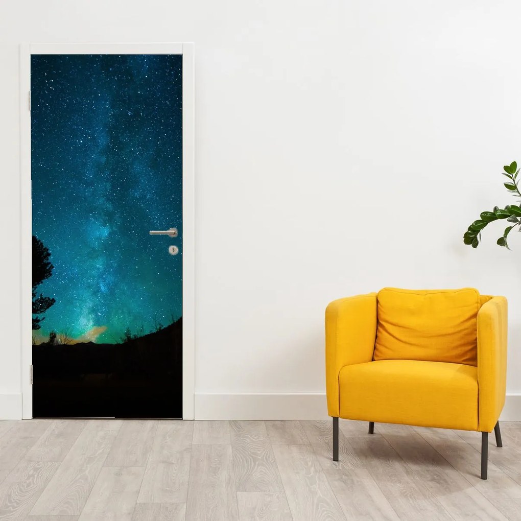 Fototapet pentru ușă - Cerul înstelat noaptea (95x205cm)