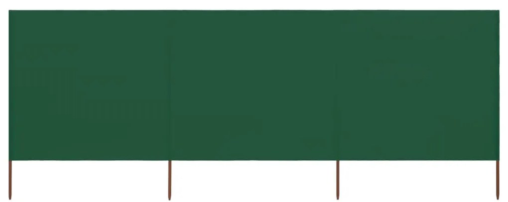 vidaXL Paravan anti-vânt cu 3 panouri, verde, 400 x 160 cm, textil