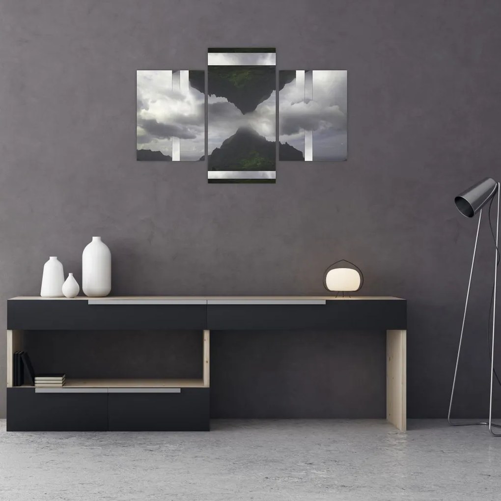 Tablou - Munții din Islanda, colaj geometric (90x60 cm)