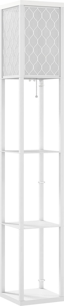 Homcom Lampa Pom 160 cm – Negru cu Rafturi pe 3 Niveluri | Aosom Romania