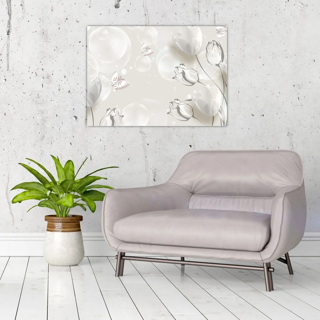 Tablou - Lalele între bule (70x50 cm)