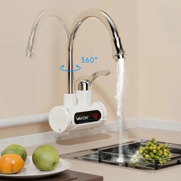 Instant de apă caldă cu afișaj LED 3000W/230V IPX4 alb