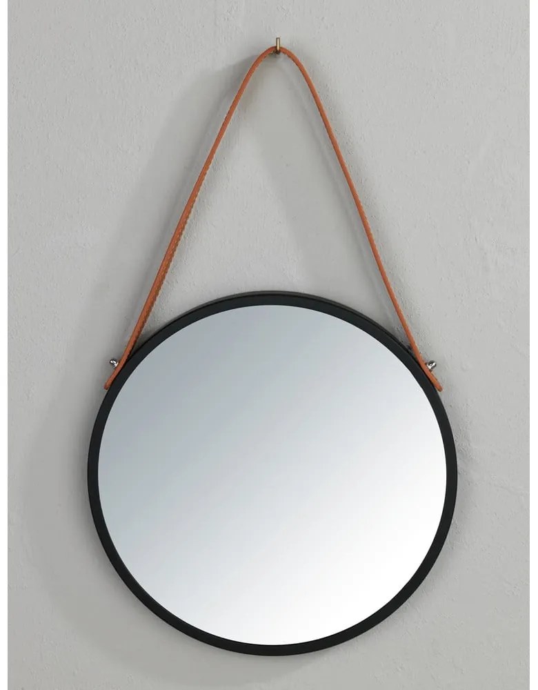 Oglindă suspendată Wenko Borrone, ø 30 cm, negru