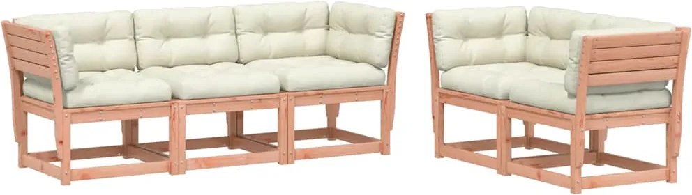 vidaXL Set mobilier de grădină cu perne, 5 piese, lemn masiv douglas
