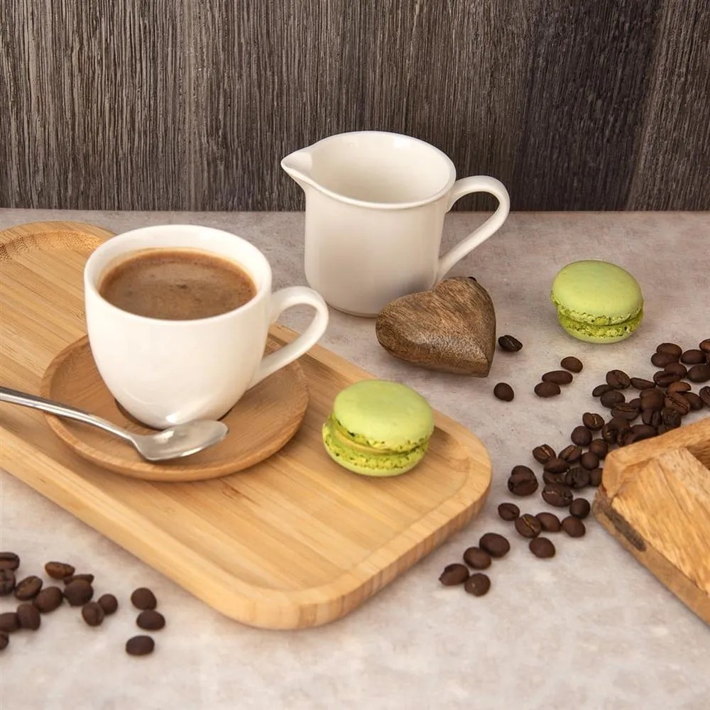 Cești albe 6 buc. pentru cappuccino/cu farfurioară din porțelan 110 ml Whiteline – Orion