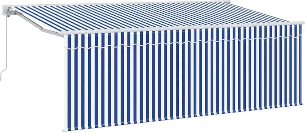 vidaXL Cortina Retractabilă Manual albastru 350 x 200 cm țesătură