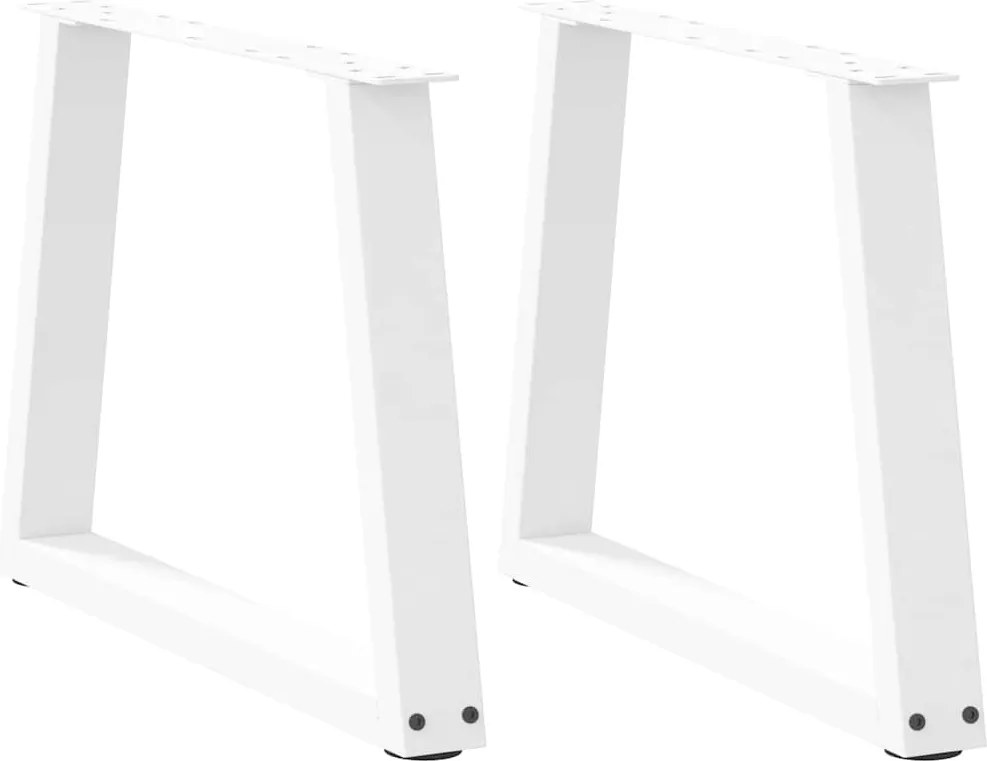 vidaXL Picioare pentru măsuță de cafea în formă de V, 2 buc., alb, 60 x (42-43,3) cm, oțel
