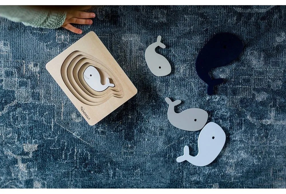 Puzzle de inserat din lemn Whale – Kindsgut