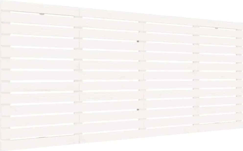 vidaXL Tăblie de pat pentru perete, alb, 206x3x91,5 cm, lemn masiv pin