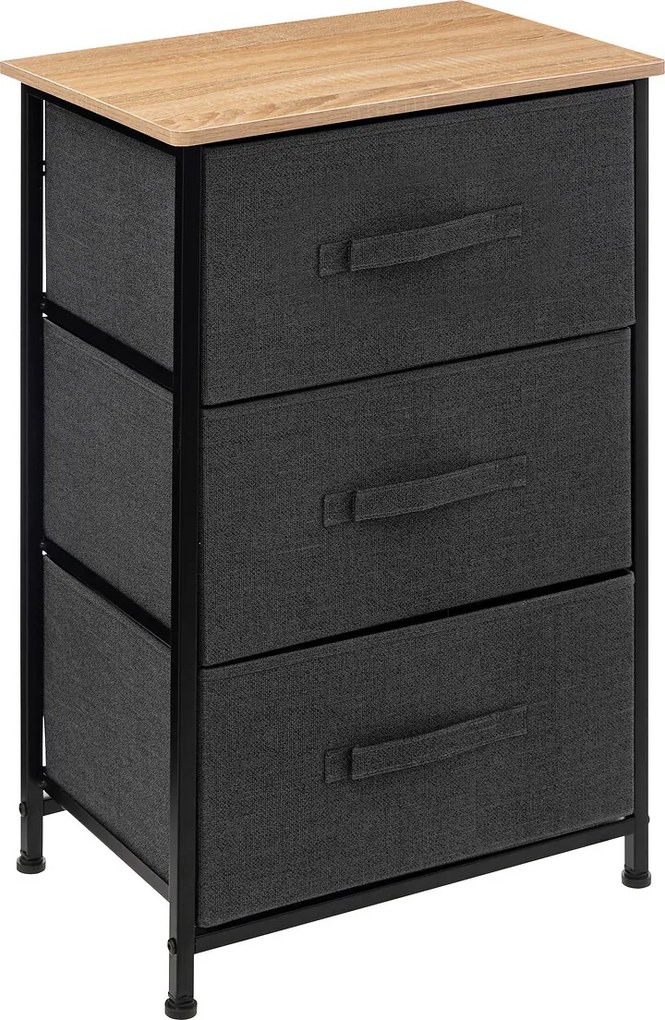 Raft cu 3 sertare textile TISSA, 45 x 30 x 73 cm