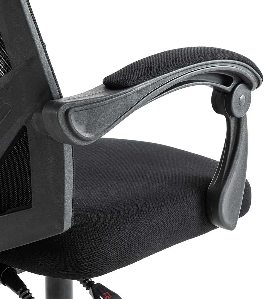 Scaun tip gaming din mesh negru, cu spatar rabatabil ergonomic OFF 434