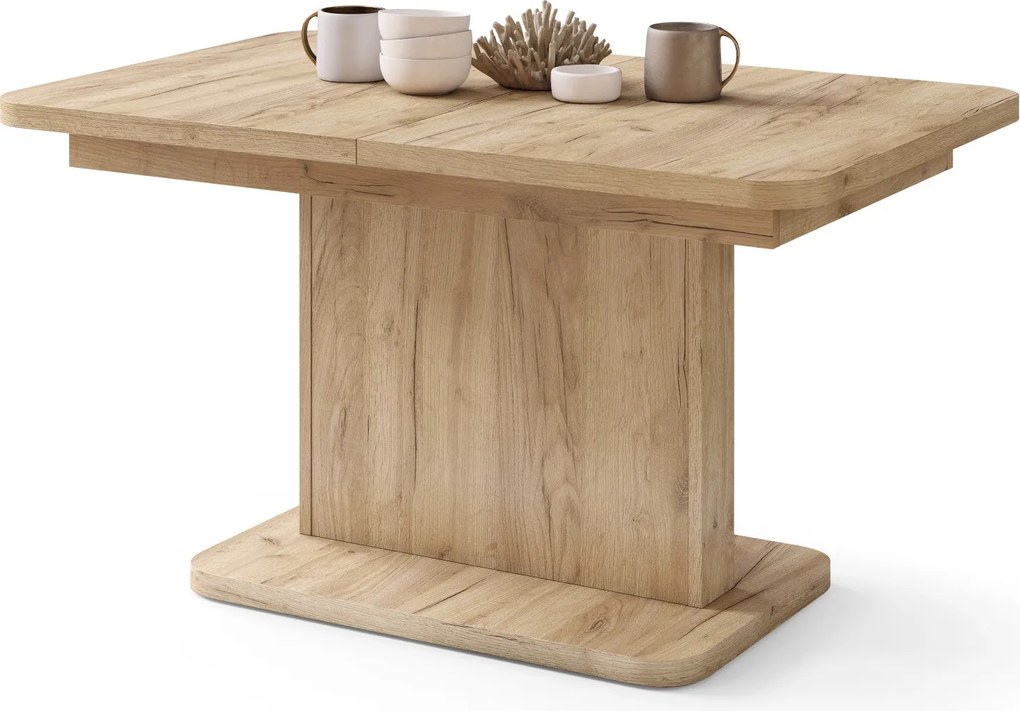 Mazzoni ASTON MINI-Z Stejar Craft Auriu - MĂSUȚĂ DE CAFEA MODERNĂ EXTENSIBILĂ REGLABILĂ PE ÎNĂLȚIME MASĂ TRANSFORMABILĂ