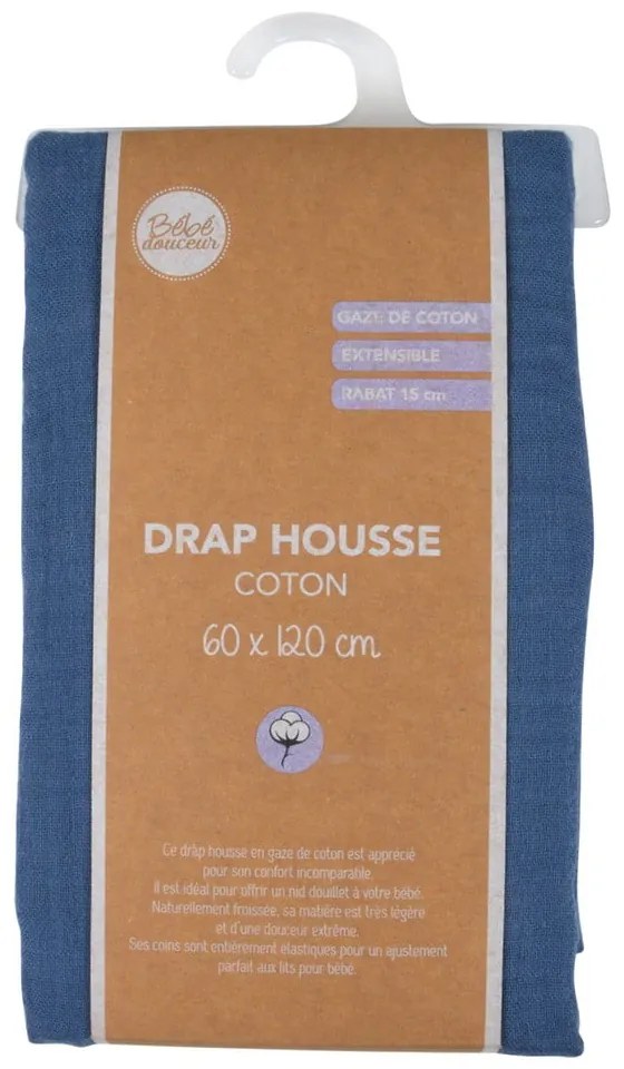 Cearceaf pentru copii din muselină pentru pătuț cu elastic 60x120 cm – Bébé Douceur