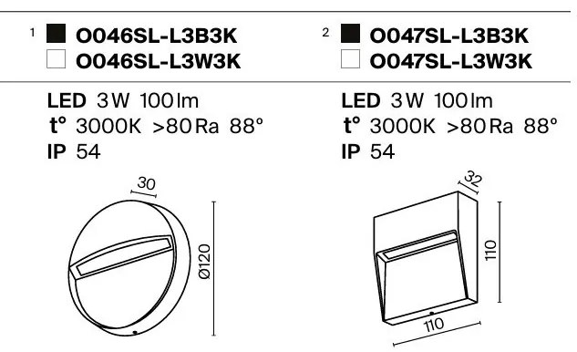 Spot LED iluminat scari sau perete exterior IP54 Mane alb