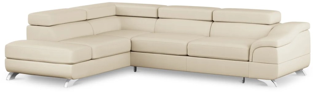 Coltar extensibil Onyx, colt pe partea stanga cu tapiterie din piele ecologica, bej