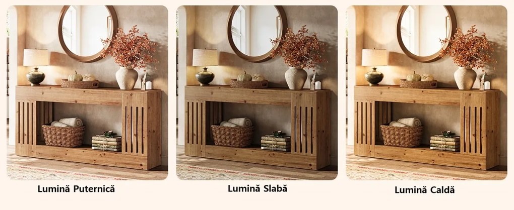 MAM40 - Masa Consola, 160 cm, masuta hol cu raft, living, dining, dormitor - Maro