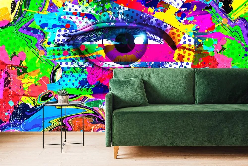Tapet ochiul uman în stil pop-art
