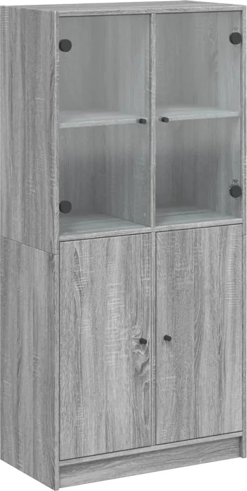 vidaXL Dulap înalt cu uși, gri sonoma, 68x37x142 cm, lemn compozit
