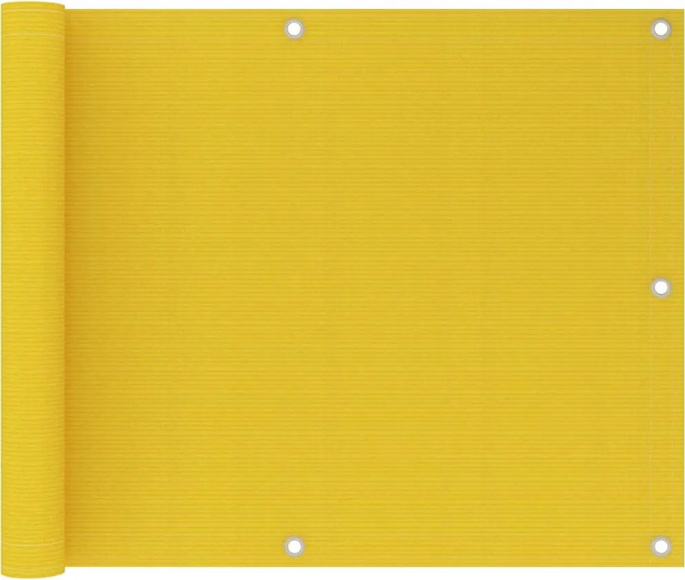 vidaXL Paravan pentru balcon, galben, 75 x 600 cm, HDPE