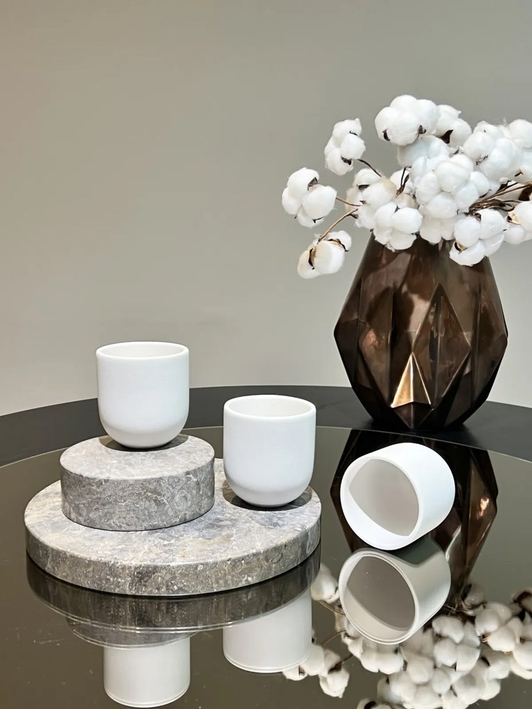 Pahar Ceramica Senso Novum (Alb Perlat-Mat, 250ml) Gresie Glazurata Manual