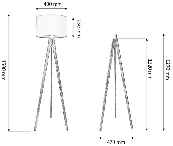 Lampadar ALBA 1xE27/15W/230V negru/stejar
