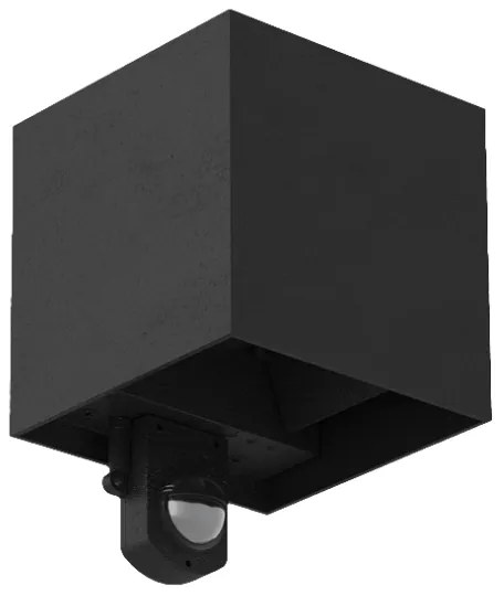 Brilagi - Aplica de perete LED pentru exterior cu senzor CUBE, 6 W, 230 V, negru