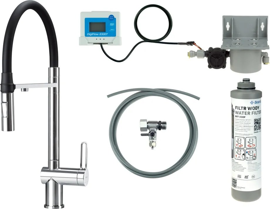 Magnetic Baterie pentru bucătărie, cu kit de filtrare a apei, cu pipă elastică BRMF075M