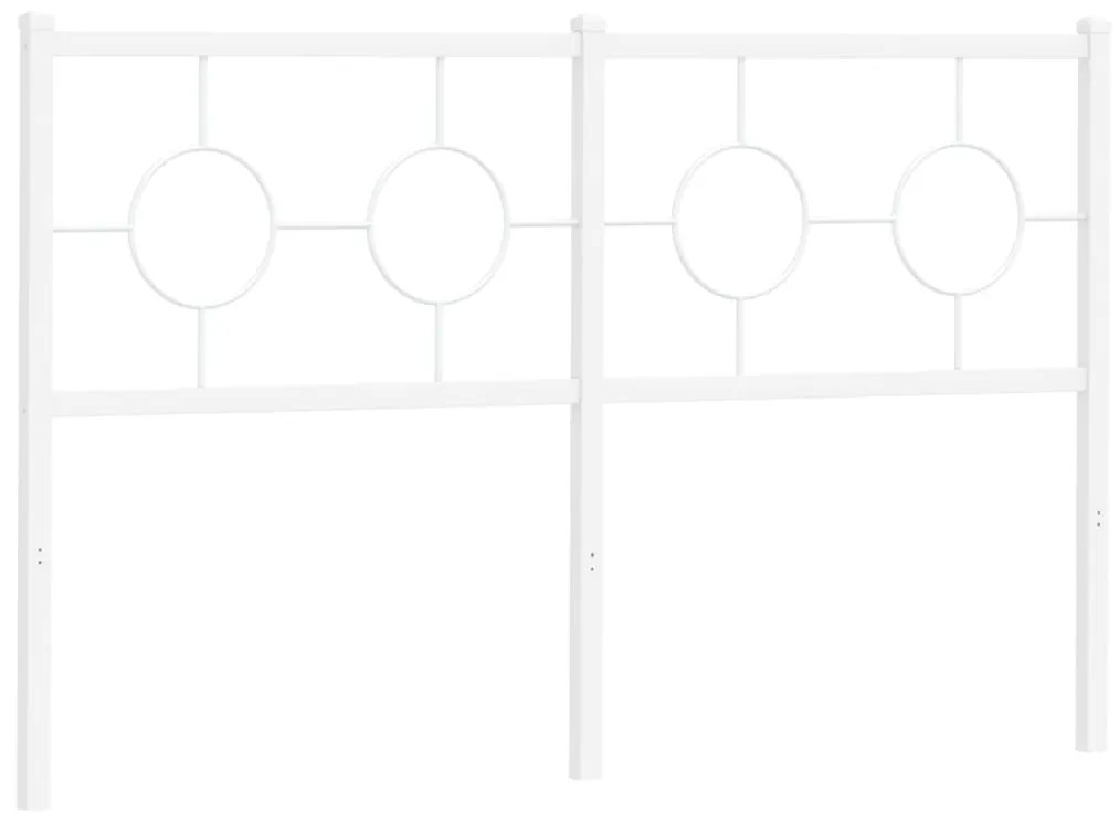 376307 vidaXL Tăblie de pat metalică, alb, 135 cm