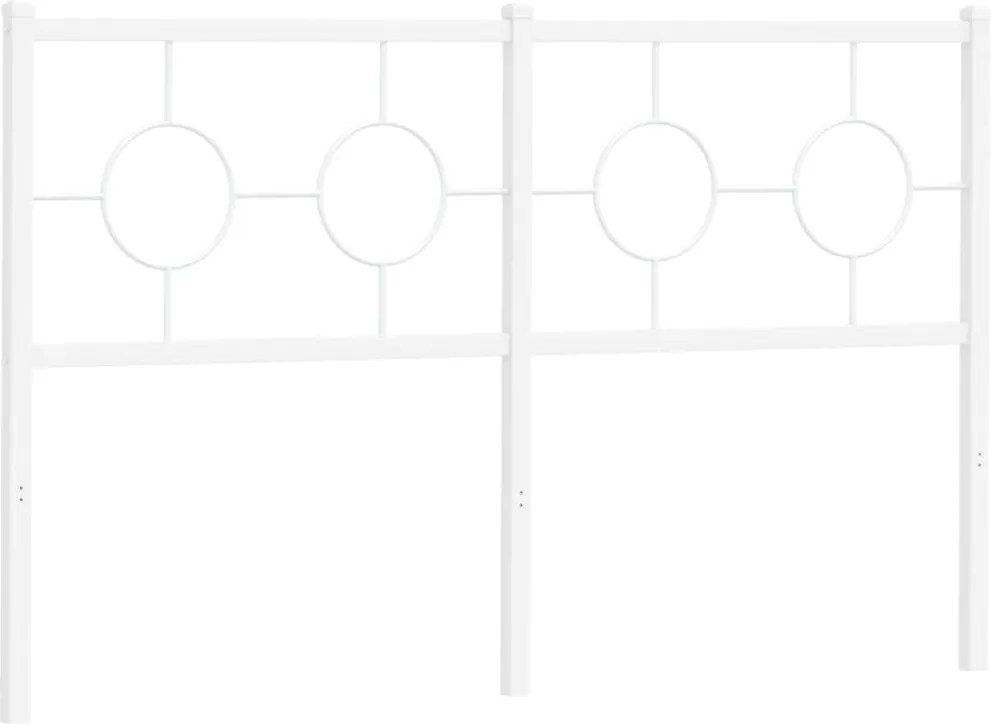vidaXL Tăblie de pat de schimb metalică, alb, 135 cm